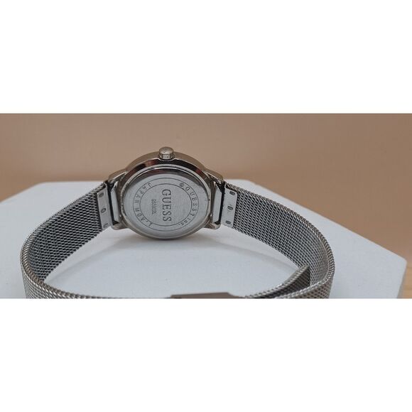 GUESS Women's Blue Face "WORKING" Watch Silver Tone Mesh Strap Stainless Steel - Picture 11 of 11
